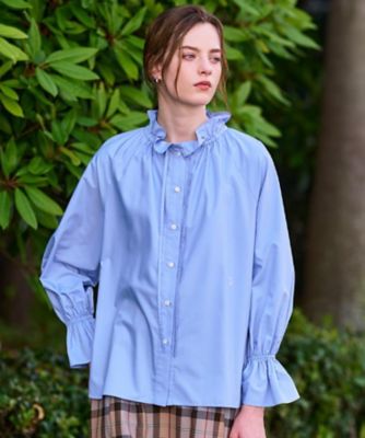 洗える／フリルカラー】キャンディスリーブフリルカラーブラウス