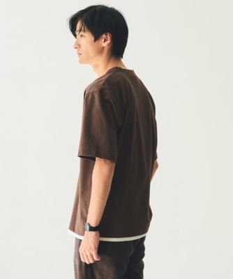 楊柳フェイクレイヤード半袖Tシャツ 【吸水速乾／毛玉になり