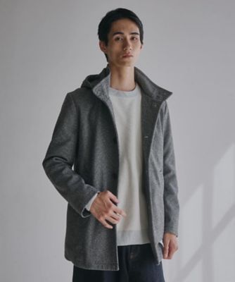 THE SHOP TK (Men)/ザ ショップ ティーケー ON/OFF対応 ウーリック スタンド メルトンコート【洗濯機OK/フード取外し可】(2002541110) グレー412 コート・ジャケット【三越伊勢丹/公式】