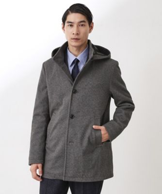 THE SHOP TK (Men)/ザ ショップ ティーケー ON/OFF対応 ウーリック スタンド メルトンコート【洗濯機OK/フード取外し可】(2002541110) グレー414 コート・ジャケット【三越伊勢丹/公式】