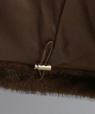 es】ミンクライクフェイクファーフードベスト【洗える