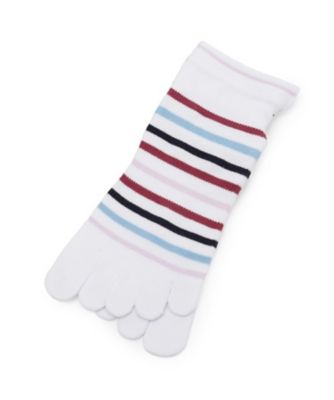 adabat/アダバット 5本指ボーダーショートソックス(2002541292) シロ301 スポーツウェア【三越伊勢丹/公式】