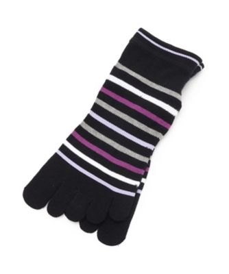 adabat/アダバット 5本指ボーダーショートソックス(2002541292) クロ319 スポーツウェア【三越伊勢丹/公式】