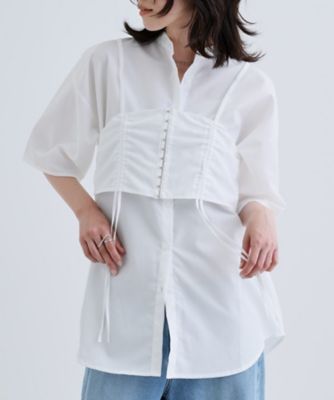 ＜GALLEST (Women)＞【一部店舗限定】ベアトップ付き半袖ワイドシャツ（２００２５４１３９９）