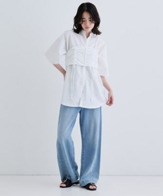 【一部店舗限定】ベアトップ付き半袖ワイドシャツ（２００２５４１３９９）