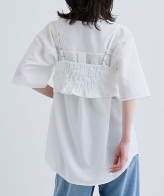 【一部店舗限定】ベアトップ付き半袖ワイドシャツ（２００２５４１３９９）