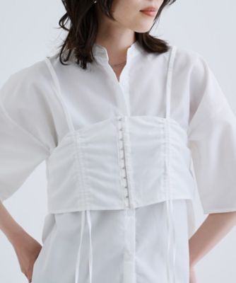【一部店舗限定】ベアトップ付き半袖ワイドシャツ（２００２５４１３９９）