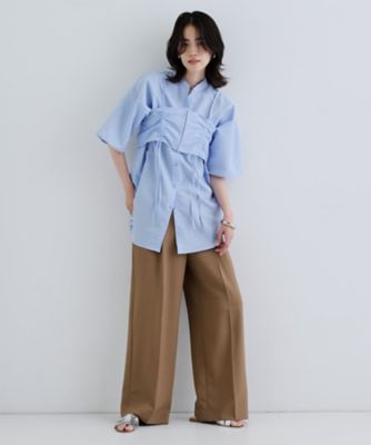 【一部店舗限定】ベアトップ付き半袖ワイドシャツ（２００２５４１３９９）