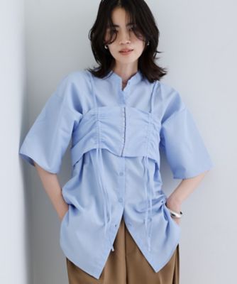【一部店舗限定】ベアトップ付き半袖ワイドシャツ（２００２５４１３９９）