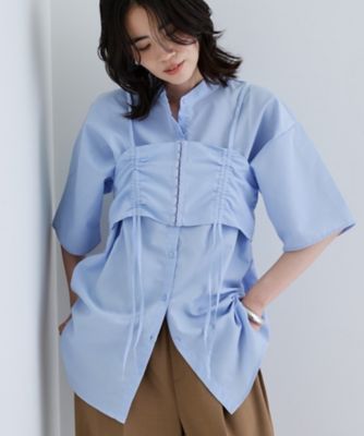 【一部店舗限定】ベアトップ付き半袖ワイドシャツ（２００２５４１３９９）