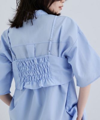 【一部店舗限定】ベアトップ付き半袖ワイドシャツ（２００２５４１３９９）