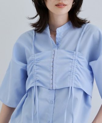 【一部店舗限定】ベアトップ付き半袖ワイドシャツ（２００２５４１３９９）