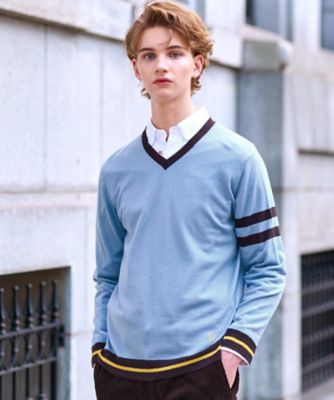 ウォッシャブルファインメリノ Vネックニット（2002541563