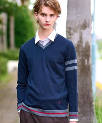 ウォッシャブルファインメリノ Vネックニット（2002541563