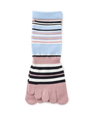 ＜adabat＞５本指ボーダーウォームソックス（２００２５４１５８９）