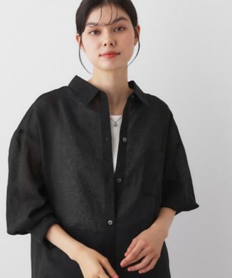 【SALE】Dessin (Women)/デッサン シアーシャツ(2002541591) クロ019 トップス【三越伊勢丹/公式】