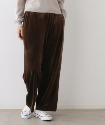 新品未使用 connse☆ベロアイージーパンツ ブラウン Mサイズ ウエストゴム／洗える】ベロアイージーパンツ（2002541595