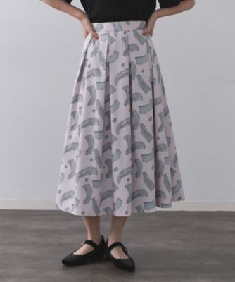 【ELOOPS】フロントタック フレアスカート プリーツ M チャコールアッシュ ELOOPS】フロントタック フレアスカート プリーツ M チャコール