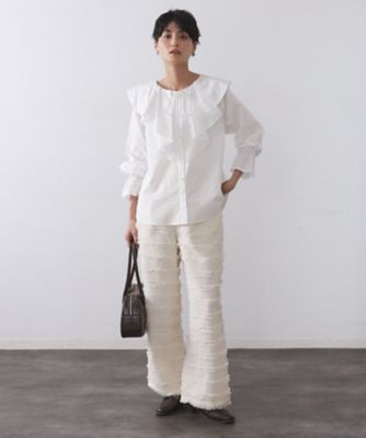 ラッフルフリルブラウス【洗濯機OK】（2002541606