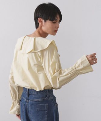 美品✨イエナ ラブークル ラッフル フリルブラウス コットンシフォン シャツ ラッフルフリルブラウス【洗濯機OK】（2002541606