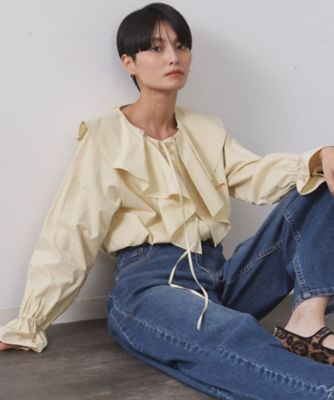 【SALE】OPAQUE.CLIP (Women)/オペークドットクリップ ラッフルフリルブラウス(2002541606) イエロー031 トップス【三越伊勢丹/公式】