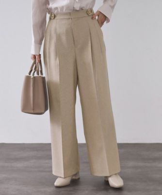 OPAQUE.CLIP (Women)/オペークドットクリップ ストレッチタックワイドパンツ/セットアップ対応可(2002541608) ベージュ451 パンツ・ズボン【三越伊勢丹/公式】