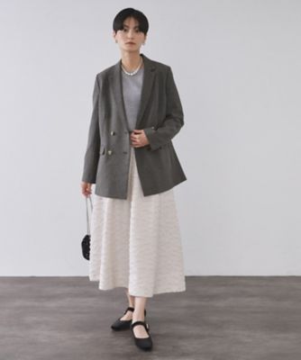 極美品★アンタイトル ダブルブレスト チャコールグレー ストレッチ セットアップ ストレッチダブルブレストテーラードジャケット／セットアップ対応可