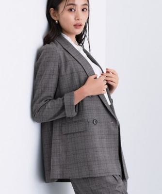 ＜INDIVI S (Women/小さいサイズ)＞【洗える／オンオフ】チェック柄ダブルジャケット（２００２５４１６５７）