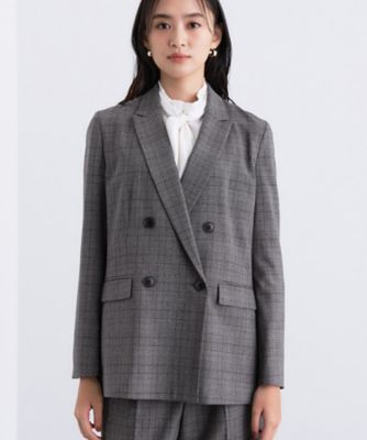 洗える／オンオフ】チェック柄ダブルジャケット（2002541657