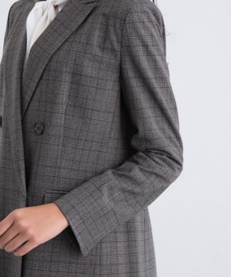 INDIVI チェック柄ダブルジャケット、パンツ13号 INDIVI チェック柄