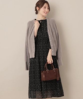 一枚で着映える・花柄・通勤】前後2WAYシフォン楊柳小花ワンピース