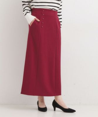 archivio 赤 スカート ポケット付き 洗濯後しわになりにくい】ポケット付き ナロースカート