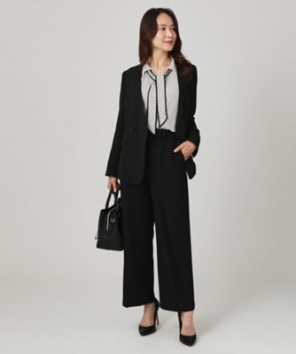 手洗い可／日本製／裏無し／セットアップ可】ツィード見えノーカラー