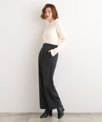 洗える／あったか】美シルエットなマリンワイドパンツ