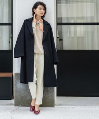 【美品】アリスアンドアンドオリビア　ウール　チェスターコート　Aライン　ドット柄 Aラインコート フレアコート コート アウター レディース 長袖