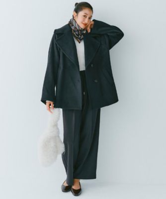 新品未使用タグ付き OPAQUE.CLIP ウールカシミヤ混 ミドル丈ピーコート OPAQUE.CLIP ピーコート pコート 「S-LLsize」ウールカシミヤ
