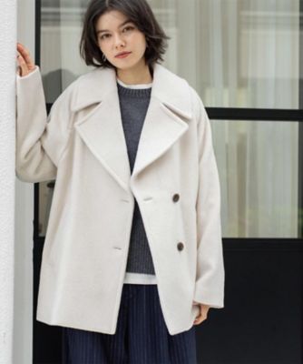 カシミヤブレンドウールミドルピーコート（2002542079