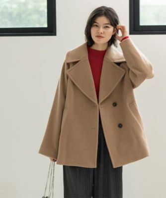 カシミヤブレンドウールミドルピーコート（2002542079