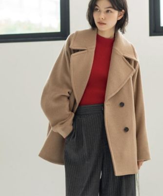 新品未使用タグ付き OPAQUE.CLIP ウールカシミヤ混 ミドル丈ピーコート OPAQUE.CLIP ピーコート pコート 「S-LLsize」ウールカシミヤ