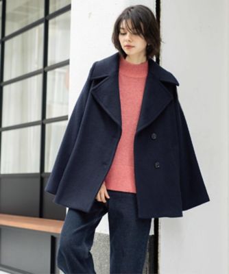 タグ付き！オペークドットクリップ　ウールカシミヤブレンド ミドル丈ピーコート セール】《S-LLsize》ウールカシミヤブレンド ミドルピーコート