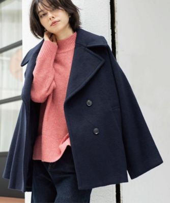 完売カラー♪OPAQUE.CLIP ウールカシミヤブレンド ミドル丈ピーコート OPAQUE.CLIP ピーコート pコート 「S-LLsize」ウールカシミヤ