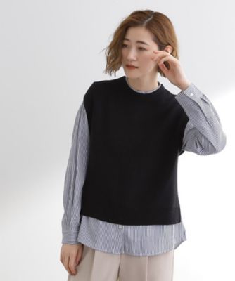 iore ニットベスト➕シャツ 2WAY カラーネップニット ベスト（52-77KI72-204