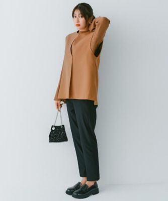 ツインセット》ベスト×リブニット【洗濯機OK