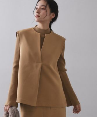 リコ ツインセット》ベスト×リブニット【洗濯機OK