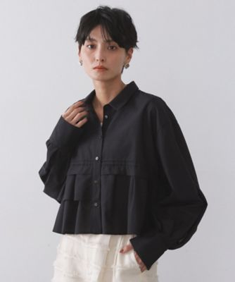 OPAQUE.CLIP (Women)/オペークドットクリップ ピンタックフリルショートシャツ(2002542248) クロ019 トップス【三越伊勢丹/公式】