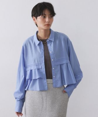 OPAQUE.CLIP (Women)/オペークドットクリップ ピンタックフリルショートシャツ(2002542248) アオ091 トップス【三越伊勢丹/公式】