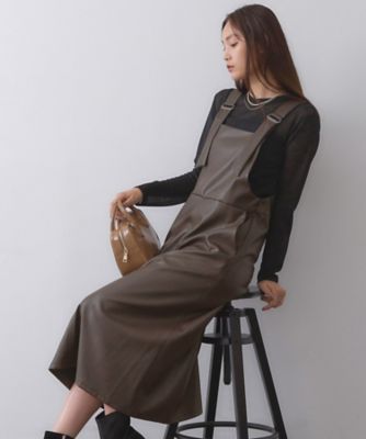 【SALE】OPAQUE.CLIP (Women)/オペークドットクリップ レザー調フレアジャンスカ(2002542249) チャ044 ワンピース・ドレス【三越伊勢丹/公式】