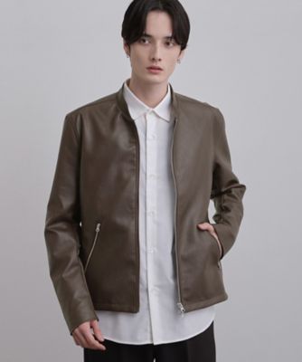 【mika☆】Theory シングルライダースジャケット WEB限定】シンセティックレザーシングルライダースジャケット