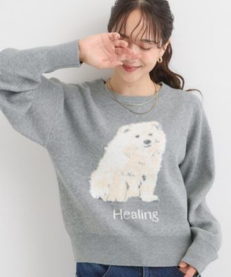 JOSE MOON ANGORA 2WAY KNIT 2024AW 洗える 白 ふわふわアニマル ジャカードニット（2002542334