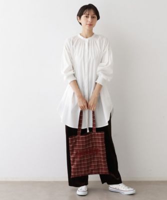 WOVEN 黒白チェック トートバッグ チェックトートバッグ（2002542392） | Dessin (Women